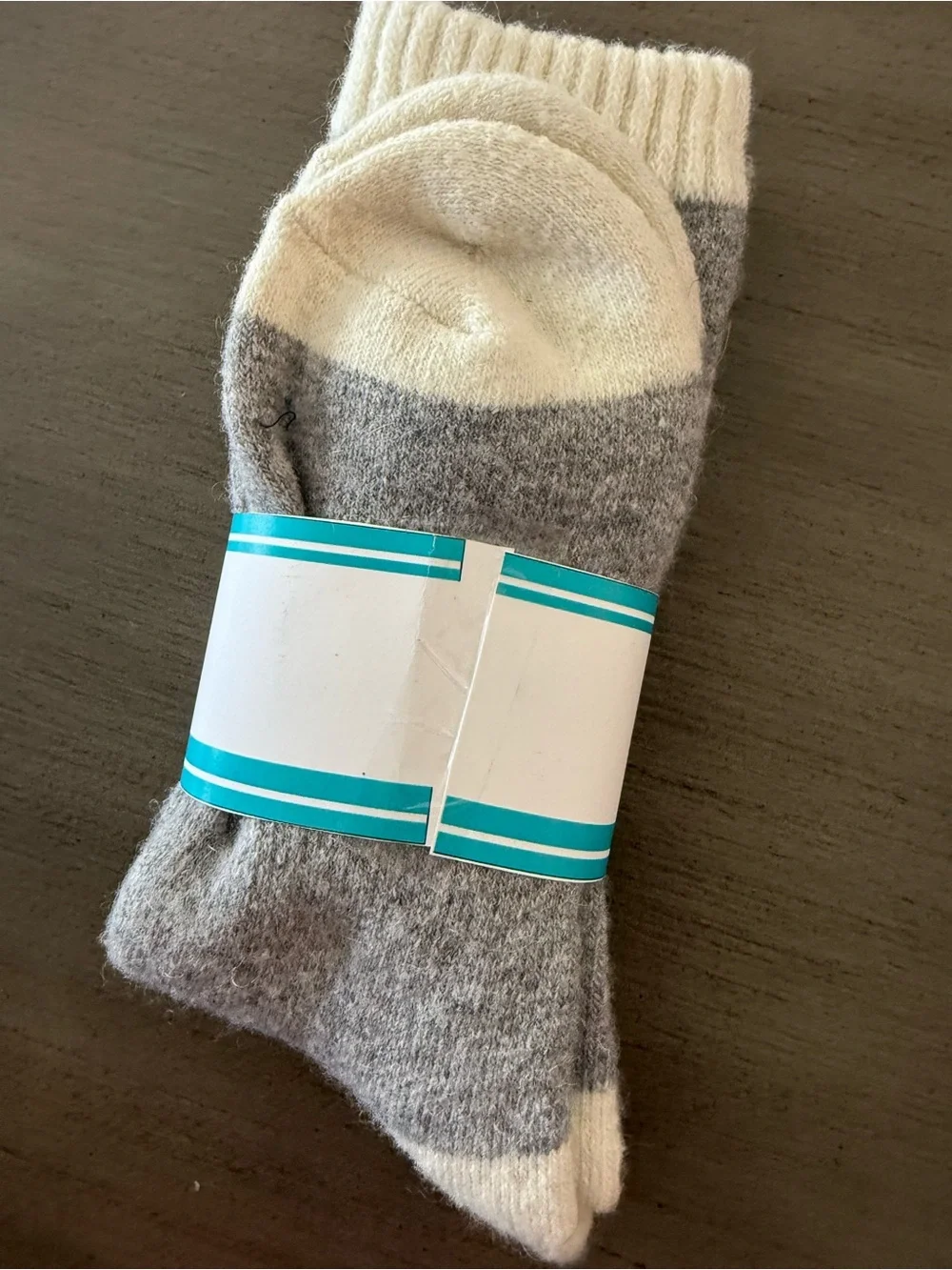 Wool Blend Gray & Cream Holiday Cozy Socks - Warm & Cozy Toes